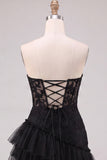 Sweetheart Applique Lace Corset Asymmetrical Red Homecoming Dress