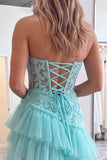 Sweetheart Applique Lace Corset Asymmetrical Red Homecoming Dress