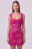 Pink Bodycon Sequin Short Homecoming Dress