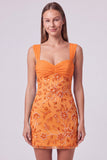 Pink Bodycon Sequin Short Homecoming Dress