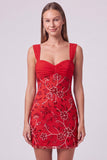 Pink Bodycon Sequin Short Homecoming Dress