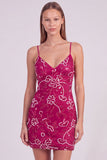 Red Bodycon Sequin Beaded Short Homecoming Dress with Lace-up Back