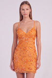 Red Bodycon Sequin Beaded Short Homecoming Dress with Lace-up Back
