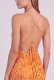 Red Bodycon Sequin Beaded Short Homecoming Dress with Lace-up Back
