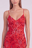 Red Bodycon Sequin Beaded Short Homecoming Dress with Lace-up Back