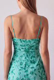 Green Beaded Spaghetti Straps Bodycon Short Homecoming Dress