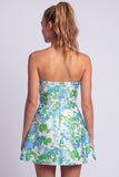 Strapless Fuchsia Flower Jacquard A Line Short Homecoming Dress