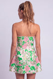 Strapless Fuchsia Flower Jacquard A Line Short Homecoming Dress