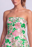 Strapless Fuchsia Flower Jacquard A Line Short Homecoming Dress