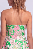 Strapless Fuchsia Flower Jacquard A Line Short Homecoming Dress