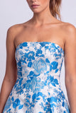 Strapless Fuchsia Flower Jacquard A Line Short Homecoming Dress