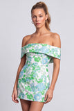 Off the Shoulder Light Blue Jacquard Bodycon Homecoming Dress