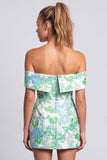 Off the Shoulder Light Blue Jacquard Bodycon Homecoming Dress