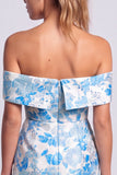 Off the Shoulder Light Blue Jacquard Bodycon Homecoming Dress