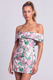 Off the Shoulder Light Blue Jacquard Bodycon Homecoming Dress