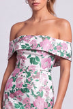 Off the Shoulder Light Blue Jacquard Bodycon Homecoming Dress