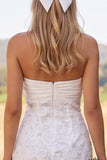 Strapless Ivory Bodycon Beaded Floral Ruched Short Bridal Shower Dress