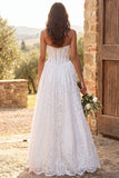 Strapless Corset Ivory A-Line Lace Engagament Dress with Pearls