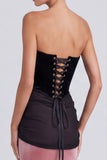 Black and Pink Velvet Mermaid Formal Dress with Front Sash