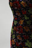 Black Floral Bodycon Strapless Homecoming Dress with Tassles