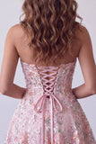 Sequin Blush Strapless A Line Short Homecoming Dress