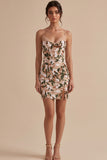 Corset Sequin Light Khaki Bodyocn Homecoming Dress