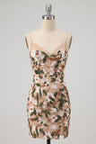 Corset Sequin Light Khaki Bodyocn Homecoming Dress