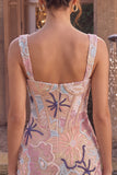 Pink Bodycon Corset Sequin Short Homecoming Dress