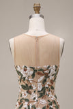 Light Khaki Bodycon Sequin Corset Short Homecoming Dress with Slit