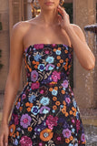 Strapless Black A Line Sequin Short Homecoming Dress