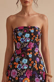 Strapless Black A Line Sequin Short Homecoming Dress