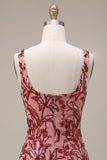 Red Sequin Bodycon Homecoming Dress with Bows
