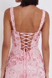 Sequin Pink Bodycon Short Homecoming Dress with Bow