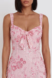 Sequin Pink Bodycon Short Homecoming Dress with Bow