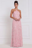 Light Blue Halter 3D Floral Beaded Bridesmaid Dress