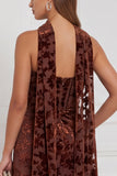 Dark Green Burnout Velvet Strapless Bridesmaid Dress with Scarf