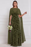 Burnout Velvet Terracotta Long Bridesmaid Dress with Cape