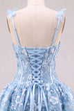 Cute Pink Corset A Line Sequin Flower Homecoming Dress