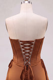 Yellow Corset Strapless Short Homecoming Dress with Lace-up Back
