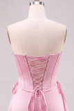Yellow Corset Strapless Short Homecoming Dress with Lace-up Back