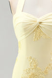 Halter Light Blue Flower Embroidered Bodycon Homecoming Dress