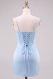 Brown Bodycon Corset Homecoming Dress with Rhinestone