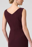 Burgundy Cowl Neck Ruched Mermaid Bridesmaid Dress