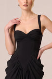 Mermaid Black Ruched Long Formal Dress