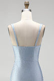 Blue Beaded Bodycon Sweetheart Short Homecoming Dress