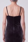 Black Velvet Embroidered Sheath Mother of the Bride Dress with Chiffon Cape
