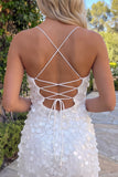Sparkly White Bodycon Short Homecoming Dress with Lace-up Back