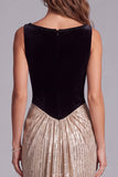 Black and Champagne Mermaid Beaded Sequin Formal Dress