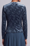 Peacock Blue 2 Piece A Line Long Mother of the Bride Dress with Velvet Jacket
