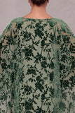 Dusty Sage Tiered Chiffon Mother of the Bride Dress with Cape